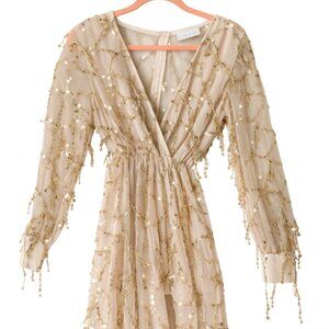 Elegant Long Holiday Gown- Sheer From Mid-Thigh Down